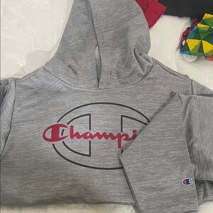 Boys Champion Heather Gray Hoodie and sweatpants with Logo Set 14/16